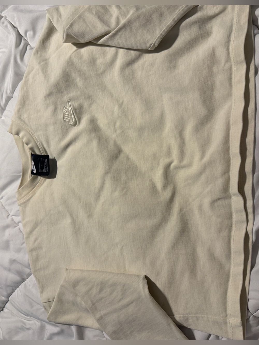 Nike Cream Cropped Long-Sleeve Top